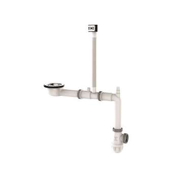 Vidage complet gain d'espace, TBXP, évier 1 cuve D90 h 64 mm, trop-plein, sortie|Valentin-VA239710000000