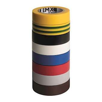 Ruban d'isolation 15 mm x 10 m x 0.15 mm multicolore (x 8)|EMX-EMX103001