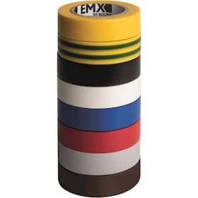 Ruban d'isolation 15 mm x 10 m x 0.15 mm multicolore (x 8)|EMX-EMX103001