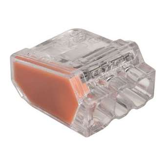Borne de connexion automatique 3 entrées transparente orange (x 150)|EMX-EMX103403