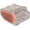 Borne de connexion automatique 3 entrées transparente orange (x 150)