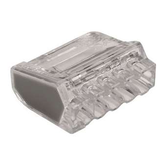 Borne de connexion automatique 5 entrées transparente grise (x 100)|EMX-EMX103405