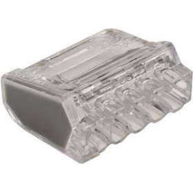 Borne de connexion automatique 5 entrées transparente grise (x 100)|EMX-EMX103405