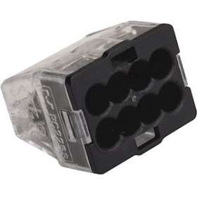Borne de connexion automatique 8 entrées transparente noire (x 50)|EMX-EMX103408
