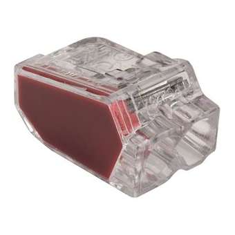 Borne de connexion automatique 2 entrées transparente rouge (x 200)|EMX-EMX103402