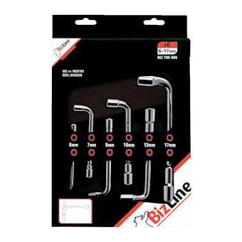 Jeu de clés à pipe débouchées 12 pans 6 tailles 6/7/8/10/13/17 mm|Bizline-BIZ700066