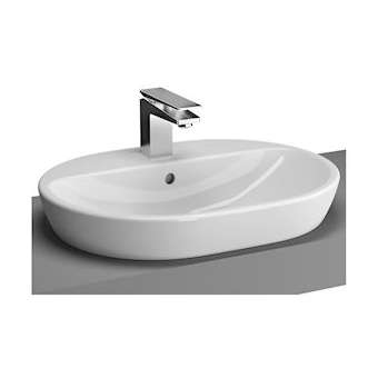 Metropole vasque à poser sur plan de toilette 59,5cm, 1 trou central &trop-plein|Vitra France-GIR5943B0030001
