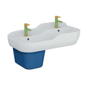 Sento Kids lavabo double, 85 cm, 2 hauteurs, avec trop-plein, blanc|Vitra France-GIR7351B0031740