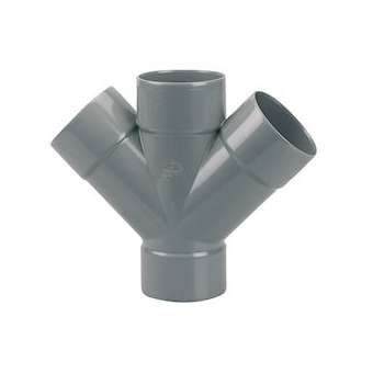 PVC Culotte Dble Prl FF 45DEG 100 GN|Wavin-WAV3025593