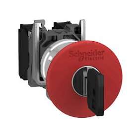 Harmony XB4 - bouton arrêt urgence - D40 - à clé 455 - rouge - 1O - vis|Schneider Electric-SCHXB4BS9442