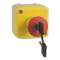 Harmony XAL - boite jaune arrêt urgence rouge - pouss tourner à clé - 2O - D40|Schneider Electric-SCHXALK188F
