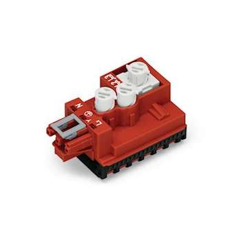 Dérivateur 3 pôles avec sélection de phase pour câble plat / Rouge|Wago contact-WAG772-269