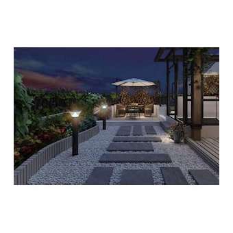Borne solaire carree de sol mini Hades noire dimmable - IP65|Xeta premium-XET40092XS