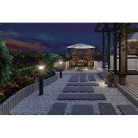 Borne solaire carree de sol mini Hades noire dimmable - IP65|Xeta premium-XET40092XS