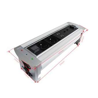 Multiprise rotative motorisee 2PC + 2 RJ45 + 2 USB|Xeta premium-XETDMS725