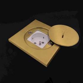 Prise de sol etanche 1 prise 16A-250V - couvercle laiton|Xeta premium-XETBFC102-1
