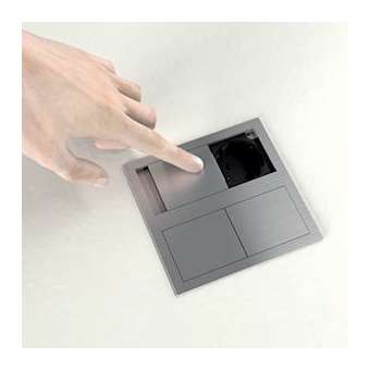 Versahit - dock chrome encastrable avec volet coulissant - 2 prises|Xeta premium-XET110007