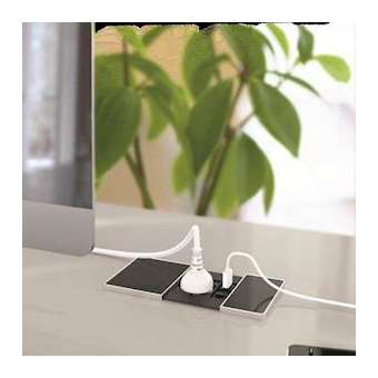 Versapad Chrome - dock encastrable 1 prise + 2 USB|Xeta premium-XET110004