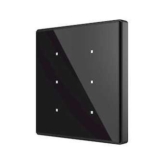 Interrupteur capacitif Square TMD 6 boutons. Capteur Température. Noir.|Zennio avance y tecnologia-ZNNZVI-SQTMD6-A