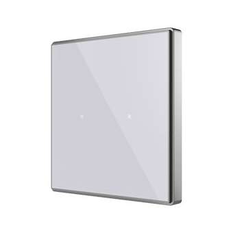 Interrupteur capacitif Square TMD 2 boutons. Capteur Température. Argent.|Zennio avance y tecnologia-ZNNZVI-SQTMD2-S