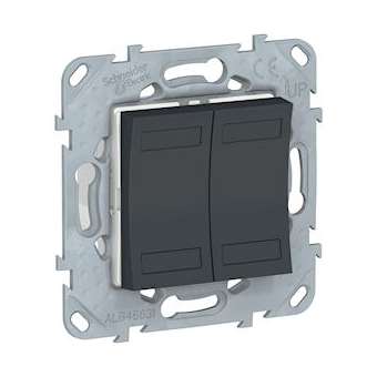 Unica KNX - bouton-poussoir 4 boutons + led - avec support - Anthracite|Schneider Electric-SCHNU553154