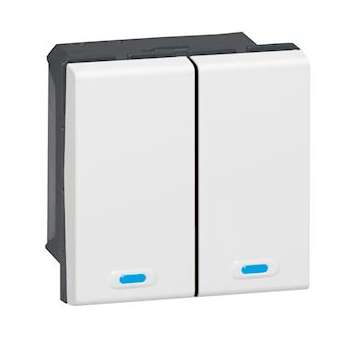 Commande filaire BUS KNX Mosaic avec 2 touches à 4 appuis - blanc|Legrand-LEG078496