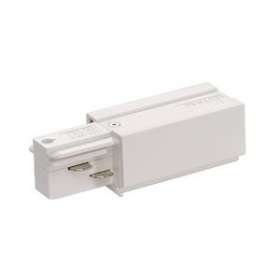 EUTRAC, alimentation gauche, intérieur, pour rail 3 allumages en saillie, blanc|SLV-DC51001513