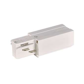 EUTRAC, alimentation droite, intérieur, pour rail 3 allumages en saillie, blanc|SLV-DC51001514