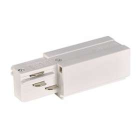 EUTRAC, alimentation droite, intérieur, pour rail 3 allumages en saillie, blanc|SLV-DC51001514