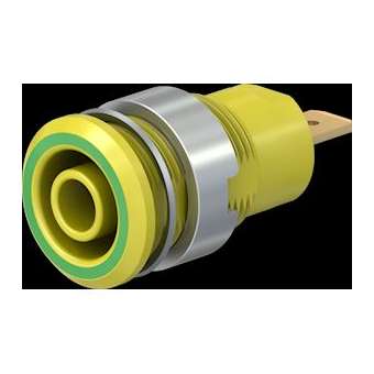 Douille 4 mm de sécurité vert/jaune|Staubli-TTT23300020