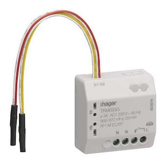 Module 1 sortie 3A 230V + 2 entrées, à encastrer, KNX radio|Hager-HAGTRM693G