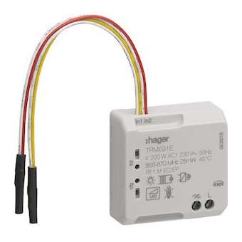 1 sortie éclairage variateur toutes charges 2 fils + 2 entrées KNX radio|Hager-HAGTRM691E