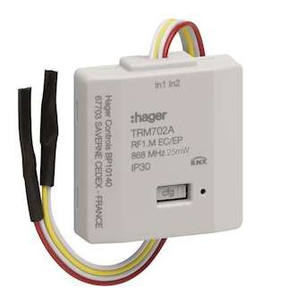Module 2 entrées à encastrer alimentation pile KNX radio|Hager-HAGTRM702A
