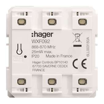 Emetteur radio mural, gallery, quicklink, plat, pile plate, 2 postes|Hager-HAGWXF092