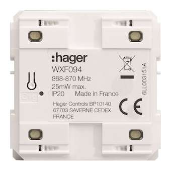 Emetteur radio mural, gallery, quicklink, plat, pile plate, 4 postes|Hager-HAGWXF094