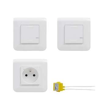Pack extension Mosaic with Netatmo 1 inter+ 1 prise + 1 cde sans fil - blanc|Legrand-LEG077730L