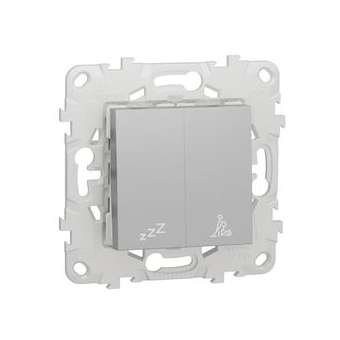 Unica - commande pour indicateur de chambre hôtel - Alu - mécanisme + support|Schneider Electric-SCHNU521730