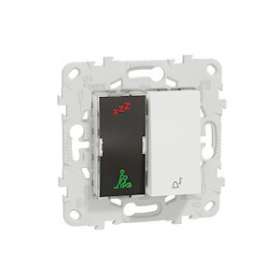 Unica - sonnette + voyant indicateur chambre hôtel - Blanc - méca + support|Schneider Electric-SCHNU577718