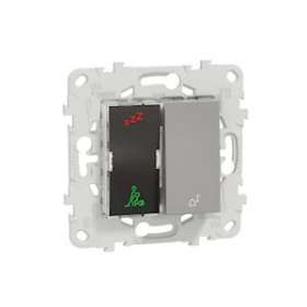 Unica - sonnette + voyant indicateur chambre hôtel - Alu - méca + support|Schneider Electric-SCHNU577730