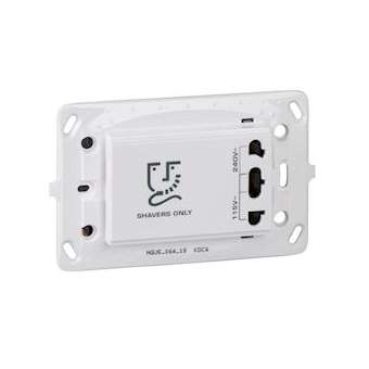 Unica - prise rasoir livrée avec support de fixation zamac - 3 mod - blanc|Schneider Electric-SCHMGU5.064.18