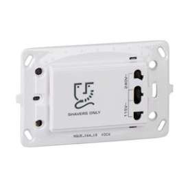 Unica - prise rasoir livrée avec support de fixation zamac - 3 mod - blanc|Schneider Electric-SCHMGU5.064.18