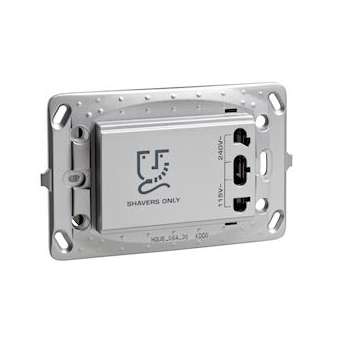 Unica - prise rasoir livrée avec support de fixation zamac - 3 mod - alu|Schneider Electric-SCHMGU5.064.30
