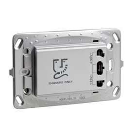 Unica - prise rasoir livrée avec support de fixation zamac - 3 mod - alu|Schneider Electric-SCHMGU5.064.30