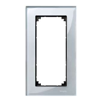 M-Plan Verre Diamant plaque de finition double (prise rasoir) vertical|Schneider Electric-SCHMTN4025-3260