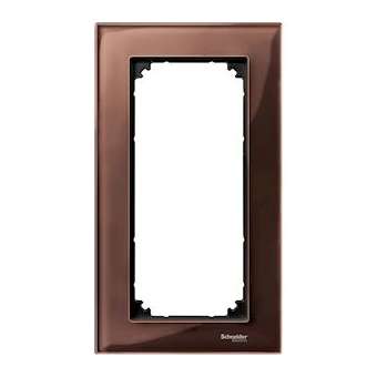 M-Plan Verre Acajou, plaque de finition double (prise rasoir) vertical|Schneider Electric-SCHMTN4025-3215