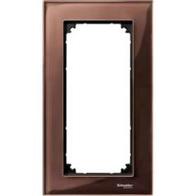 M-Plan Verre Acajou, plaque de finition double (prise rasoir) vertical|Schneider Electric-SCHMTN4025-3215