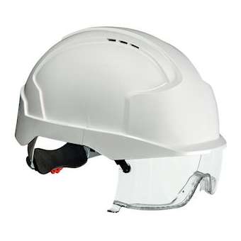 Casque electricien confort vista blanc avec surlunettes|Bizline-BIZ731686