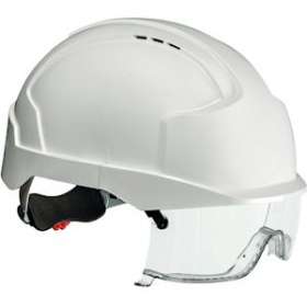 Casque electricien confort vista blanc avec surlunettes|Bizline-BIZ731686