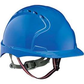 Casque électricien Evo 2 bleu avec jugulaire 2 points|Bizline-BIZ731683