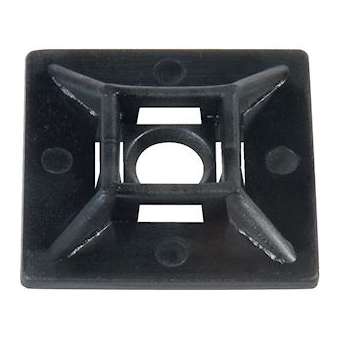 Embase adhésive et à visser 28.6 x 28.6 x 5.3 mm noire UV|Bizline-BIZ300020